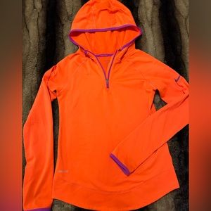 Nike youth large orange pullover light weight orange hoodie